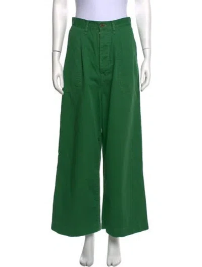 Pre-owned Kapital Painter Wide Leg Pants In Green