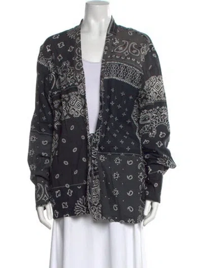 Pre-owned Kapital Paisley Print Long Sleeve Top In Gray