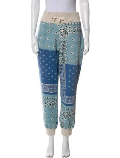Pre-owned Kapital Paisley Print Sweatpants In Blue