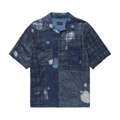 Pre-owned Kapital Patchwork Boro Aloha Shirt 'indigo' | Blue | Men's Size 5