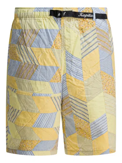 Kapital Patchwork Buckle Shorts In Gold