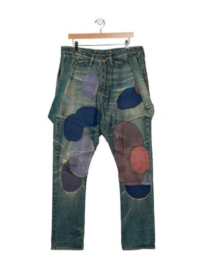 Pre-owned Kapital Patchwork Spenders Skinny Jeans In Blue