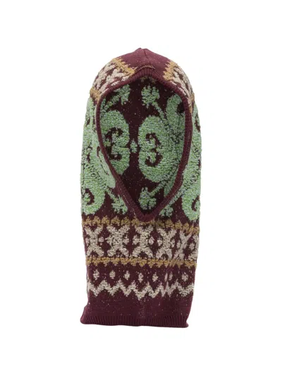 Kapital Patterned Balaclava Hat In Brown
