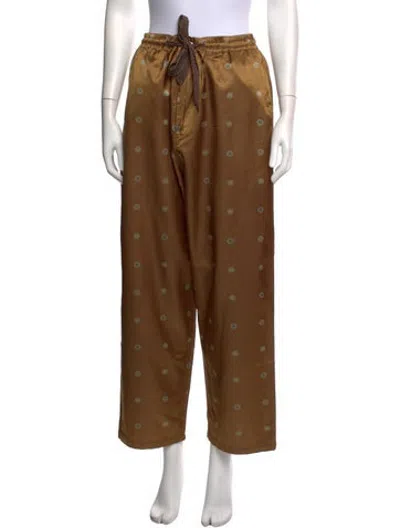 Pre-owned Kapital Patterned Straight Leg Pants In Brown