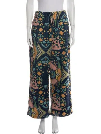 Pre-owned Kapital Patterned Wide Leg Pants In Blue