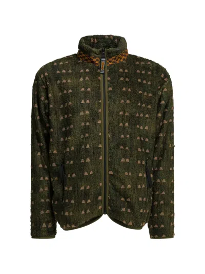 Kapital Patterned Zip Jacket In Green
