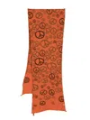 Kapital Peace Wool Scarf In Orange