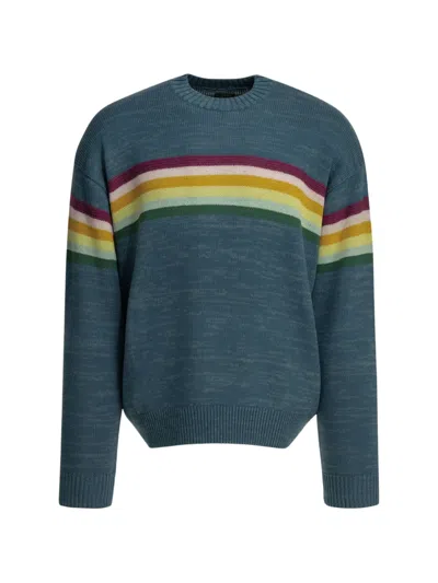 Kapital Peckish Rainbow Intarsia-knit Sweater In Blue