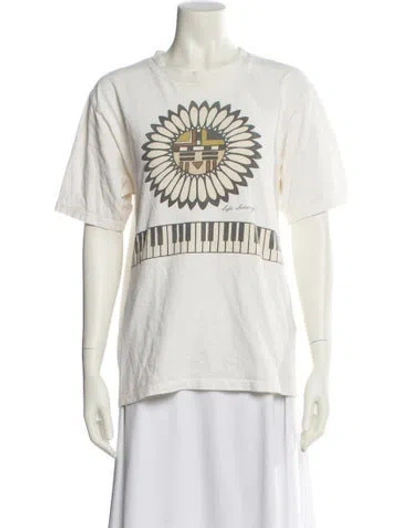 Pre-owned Kapital Piano Graphic Print T-shirt In White