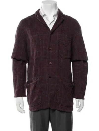 Pre-owned Kapital Plaid Print Jacket In Burgundy