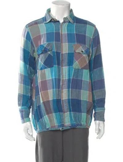 Pre-owned Kapital Plaid Print Long Sleeve Shirt In Blue