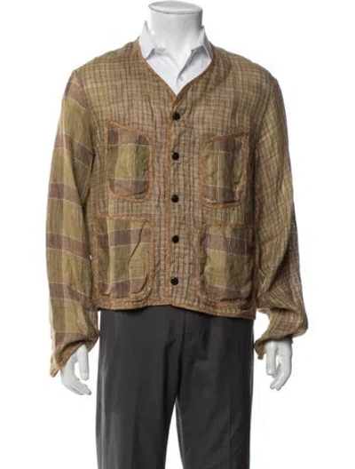 Pre-owned Kapital Plaid Print Long Sleeve Shirt In Neutral