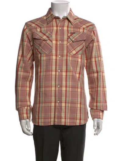 Pre-owned Kapital Plaid Print Long Sleeve Western Shirt In Multicolor