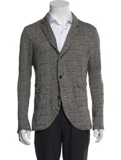 Pre-owned Kapital Plaid Print V-neck Cardigan In Gray