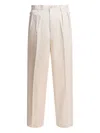 Kapital Pleated Studded-detail Pocketed Straight-leg Trousers In Metallic