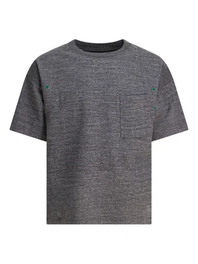 Kapital Pocket-detail Panelled T-shirt In Gray