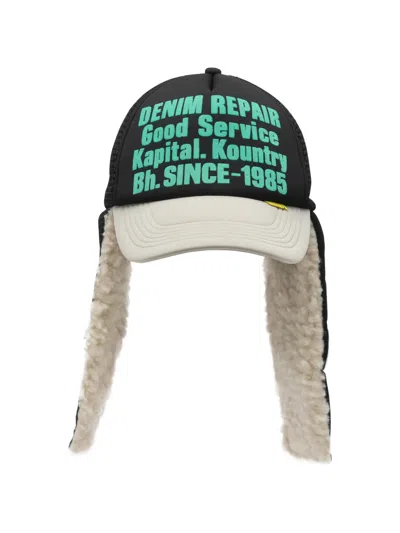 Kapital Print Faux-fur Hat In Black