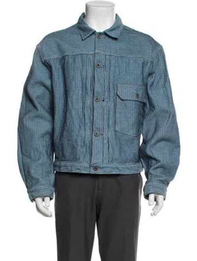 Pre-owned Kapital Printed Denim Jacket In Blue