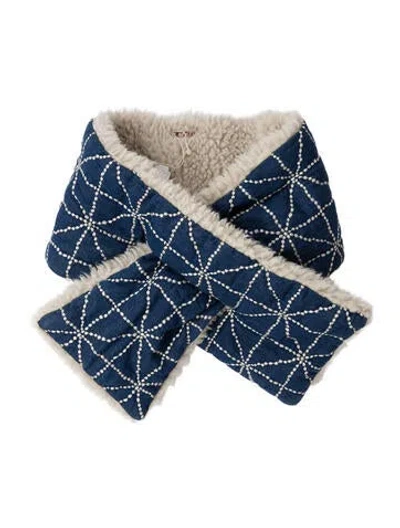 Pre-owned Kapital Printed Scarf W/ Tags In Blue