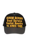 Kapital Denim Repair Service Track Cap In Black