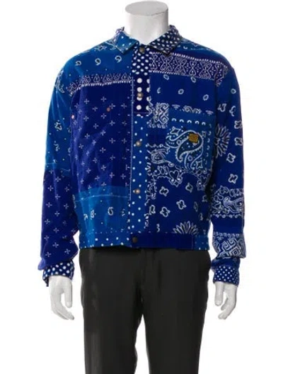 Pre-owned Kapital Reversible Bandana Paisley Print Jacket W/ Tags In Blue