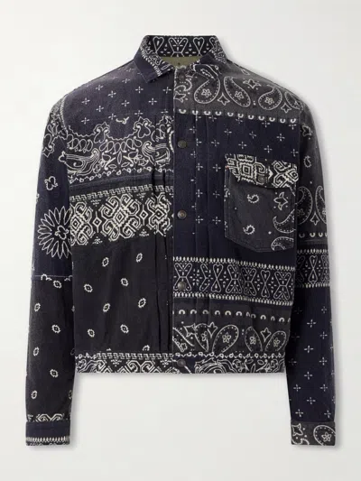 Kapital Reversible Bandana-print Cotton-flannel Jacket In Black