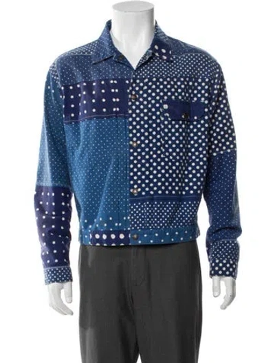 Pre-owned Kapital Reversible Polka Dot Print Jacket In Blue