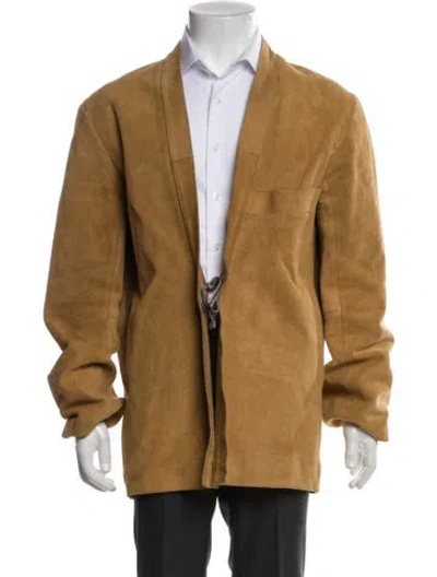 Pre-owned Kapital Rough Out Leather Sha-ka Kimono Jacket In Neutral