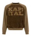 Kapital Faux Fur-embellished Sweatshirt In Brown