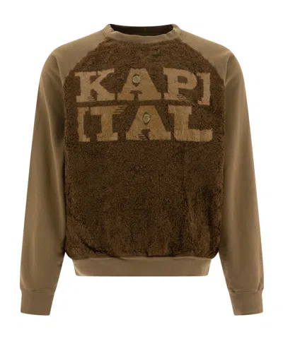 KAPITAL FAUX FUR-EMBELLISHED SWEATSHIRT