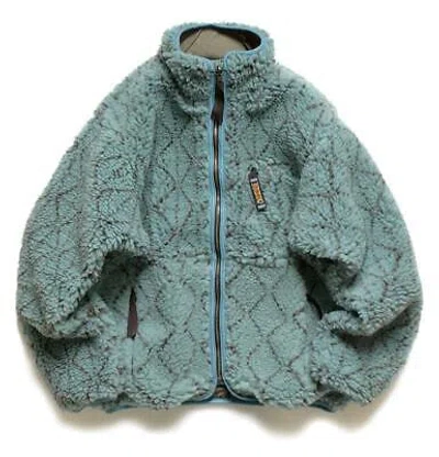 Pre-owned Kapital Sashiko Dogi Fleece Boa Reversible Jacket Blue
