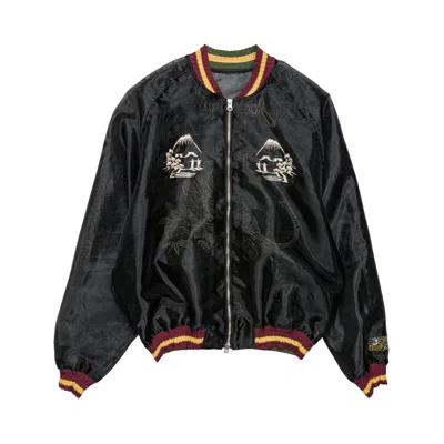 Pre-owned Kapital Sheer Pearl Mosquito Guard Tiger Souvenir Jacket 'black' | Men's Size 2