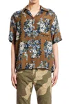 Kapital Camicia Aloha Maria Champêtre In Seta E Rayon In Brown