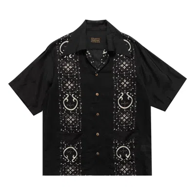 Pre-owned Kapital Silk Rayon Havananaja Drizzle Cuba Shirt 'black' | Men's Size 5