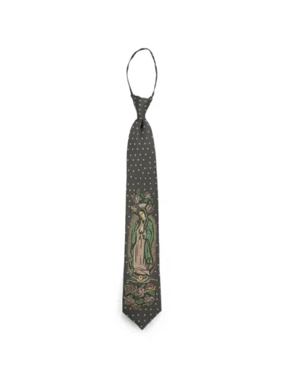 Kapital Silk Twill Tie In Green