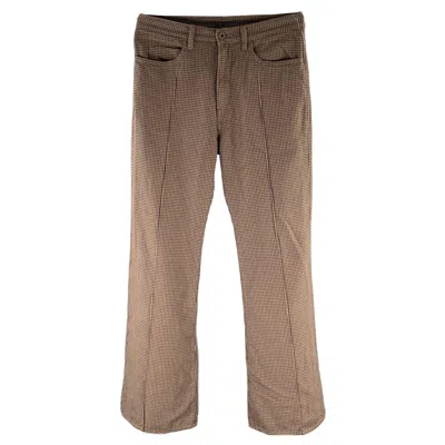 Pre-owned Kapital Size 31 Brown Navy Houndstooth Cotton Pants In Blue