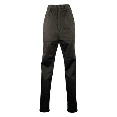 Pre-owned Kapital Size S Black Cotton Polyurethane Drop Crotch Casual Pants