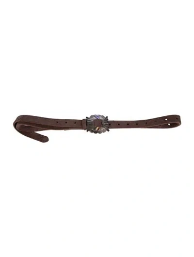 Pre-owned Kapital Skinny Suede Waist Belt In Brown
