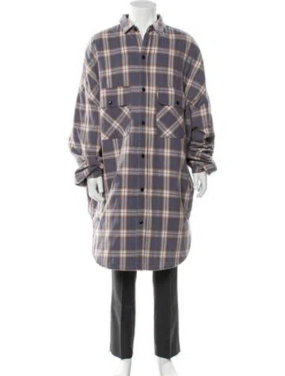Pre-owned Kapital Slappy Plaid Print Parka In Blue