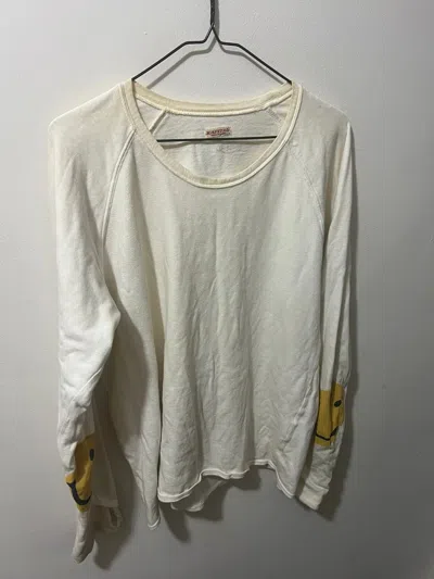 Pre-owned Kapital Smiley Long Sleeve Shirt Size 3 In White