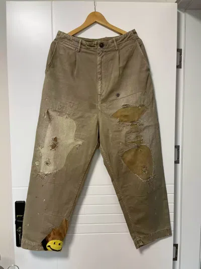 Pre-owned Kapital Smiling Face Pants In Brown