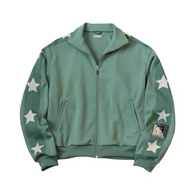 Pre-owned Kapital Smooth Jersey Standman & Woman Track Jacket (stars) 'light Green' | Men's Size 3