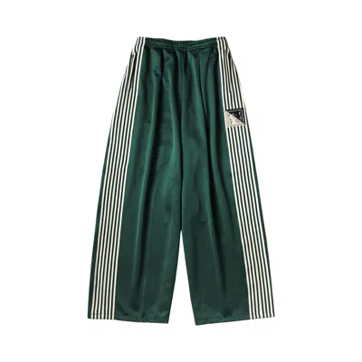 Pre-owned Kapital Smooth Jersey Stantman & Woman Baggy Track Pants (banner Stripe) 'green' | Men's Size 4