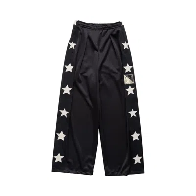 Pre-owned Kapital Smooth Jersey Stantman & Woman Baggy Track Pants (stars) 'black' | Men's Size 4