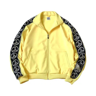 Pre-owned Kapital Smooth Jersey Th.d.d. Track Jacket (peace Signs) 'light Yellow' | Men's Size 4