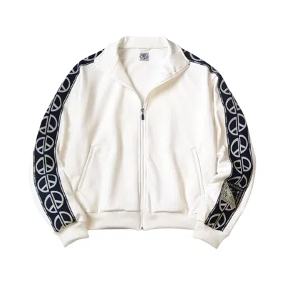 Pre-owned Kapital Smooth Jersey Th.d.d. Track Jacket (peace Signs) 'white' | Men's Size 4