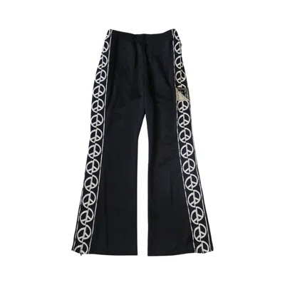 Pre-owned Kapital Smooth Jersey Th.d.d. Track Pants (peace Sign) 'black' | Men's Size 4