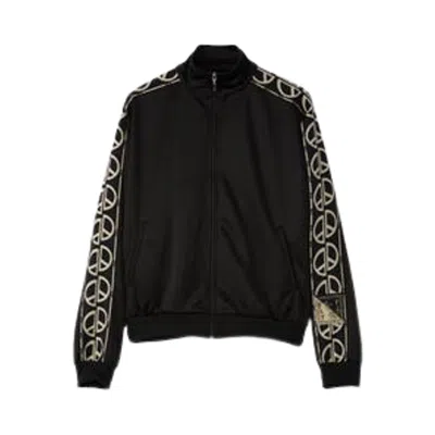 Pre-owned Kapital Smooth Jersey Th.d.d.track Jacket (peace Signs) 'black' | Men's Size 3