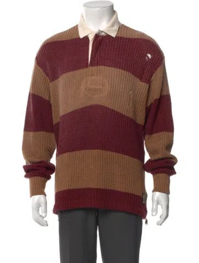 Pre-owned Kapital Striped Collar Polo Shirt In Multi