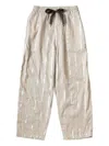Kapital Striped Drawstring Trousers In Gray
